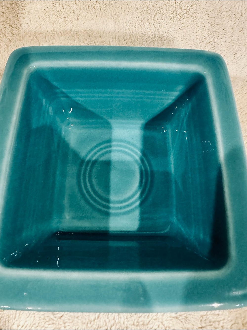 Retired Fiesta Covered Box 4 5/8” by 3‎ 3/4” Turquoise - Picture 4 of 7